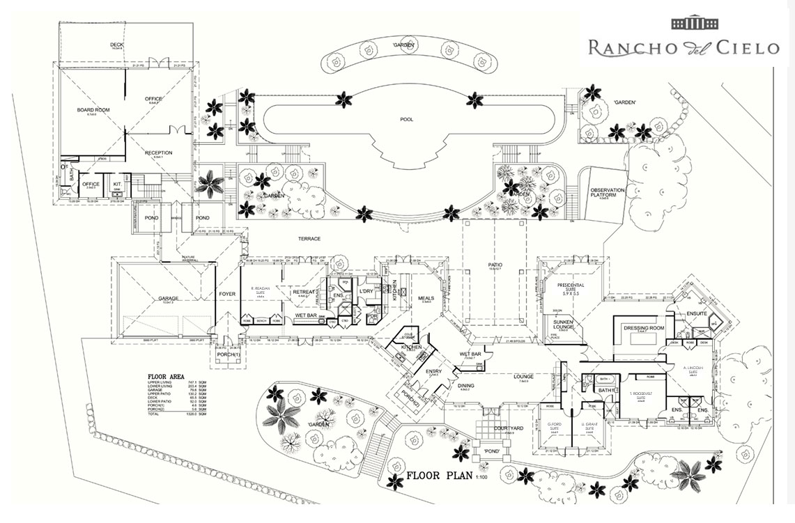 Rancho del Cielo Upper Floor Plan